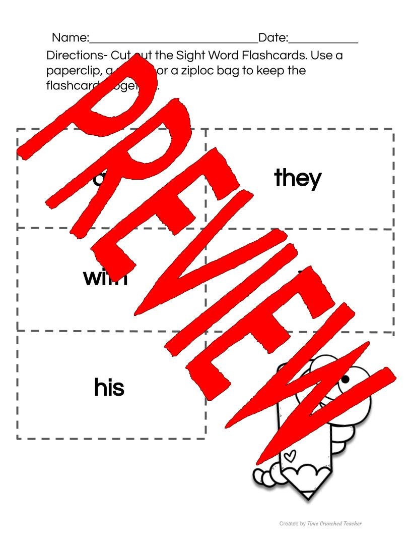 Kindergarten Sight Words | Fry's Sight Words 16-20 | Printable Sight Word Practice