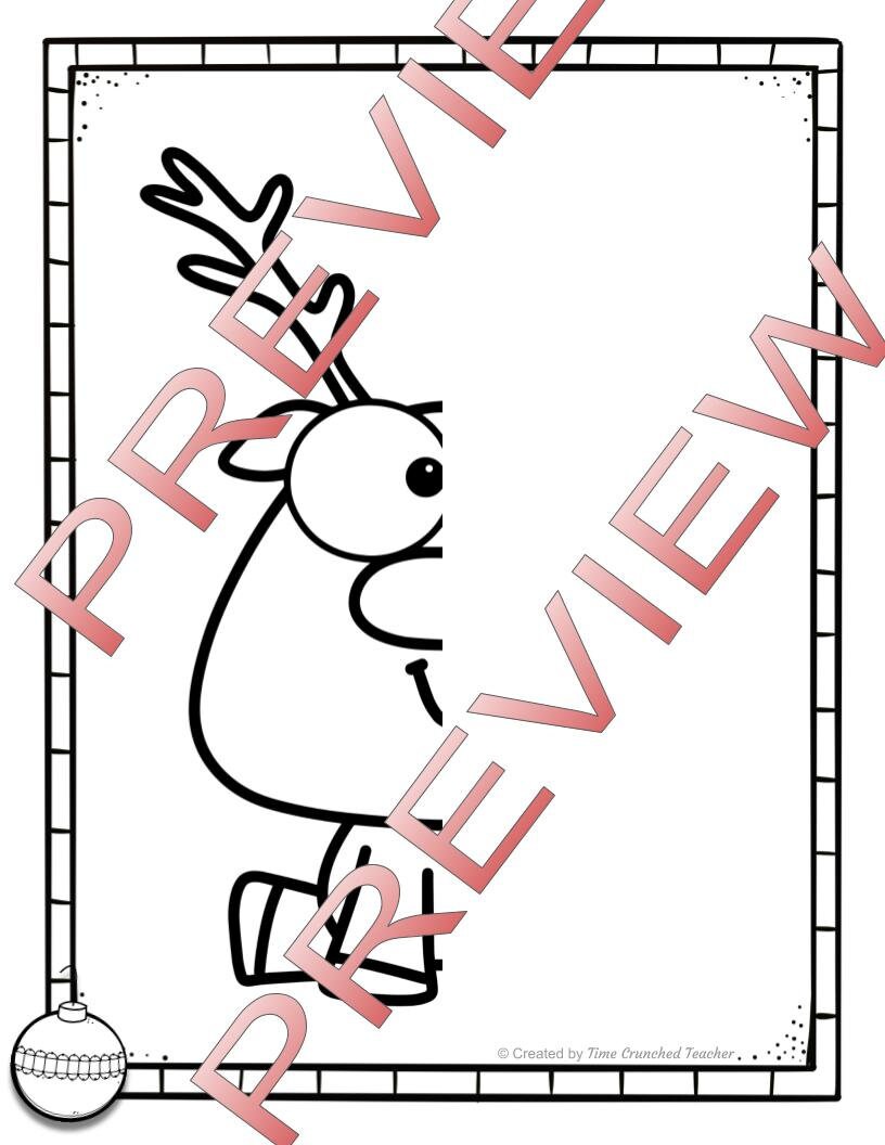 Christmas Finish the Picture Art Activity and Math Center No Prep Print and Go