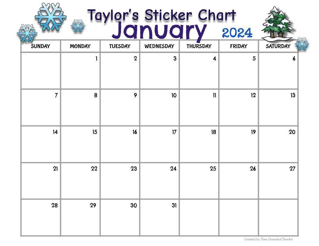 Editable January 2024 Calendar: Personalize and Print!