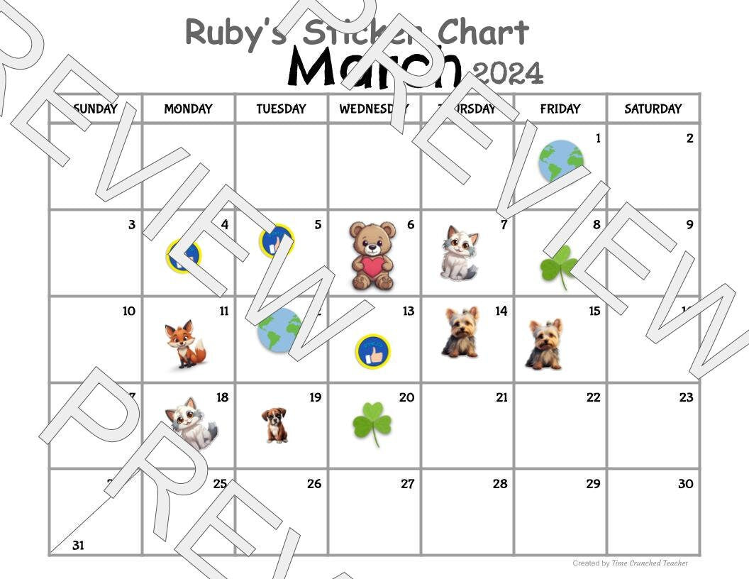 Printable March Calendar | March 2024 Calendar | Customizable Calendar Template
