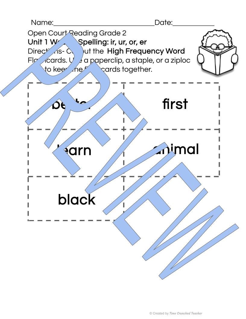 Open Court Reading | 2nd Grade Open Court Reading | Open Court Reading 2nd Grade Spelling | Open Court Reading Unit 1 Week 5 Spelling