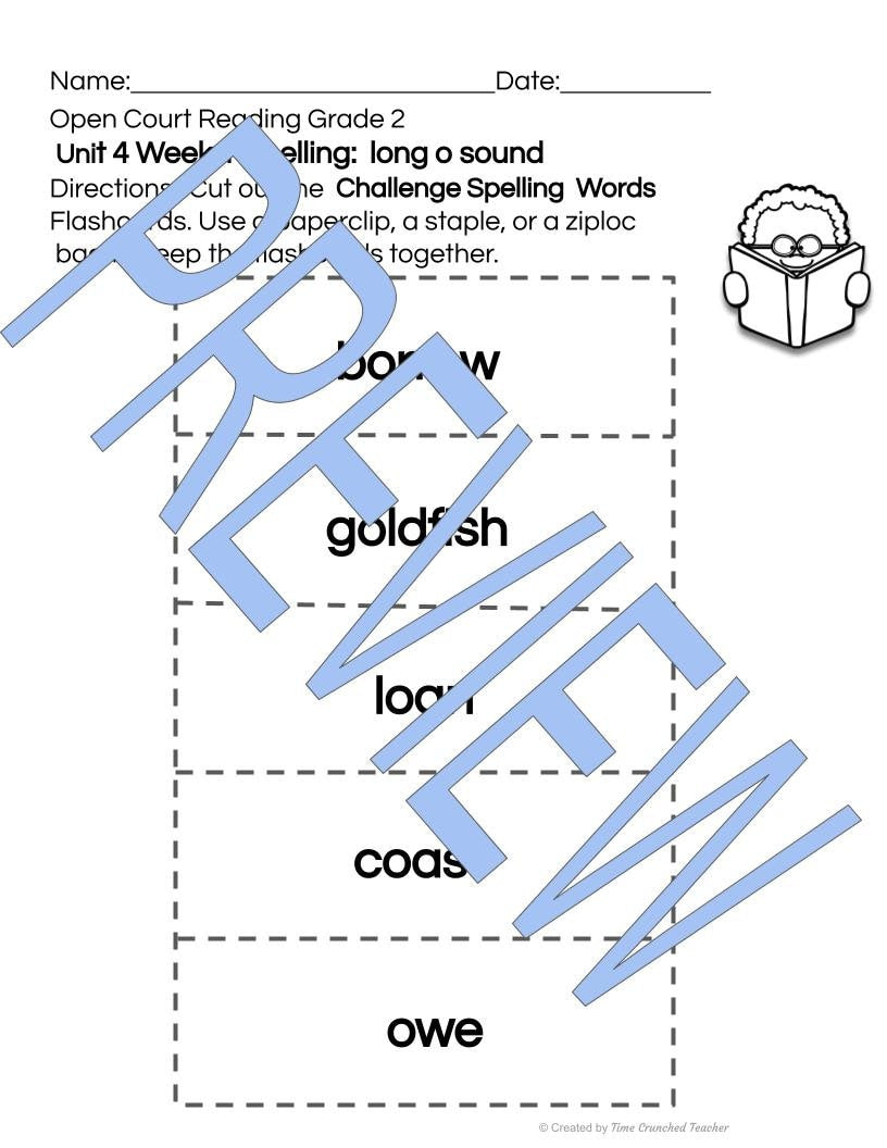 Open Court Reading | 2nd Grade Open Court Reading | Open Court Reading 2nd Grade Spelling | Open Court Reading Unit 4 Week 1 Spelling