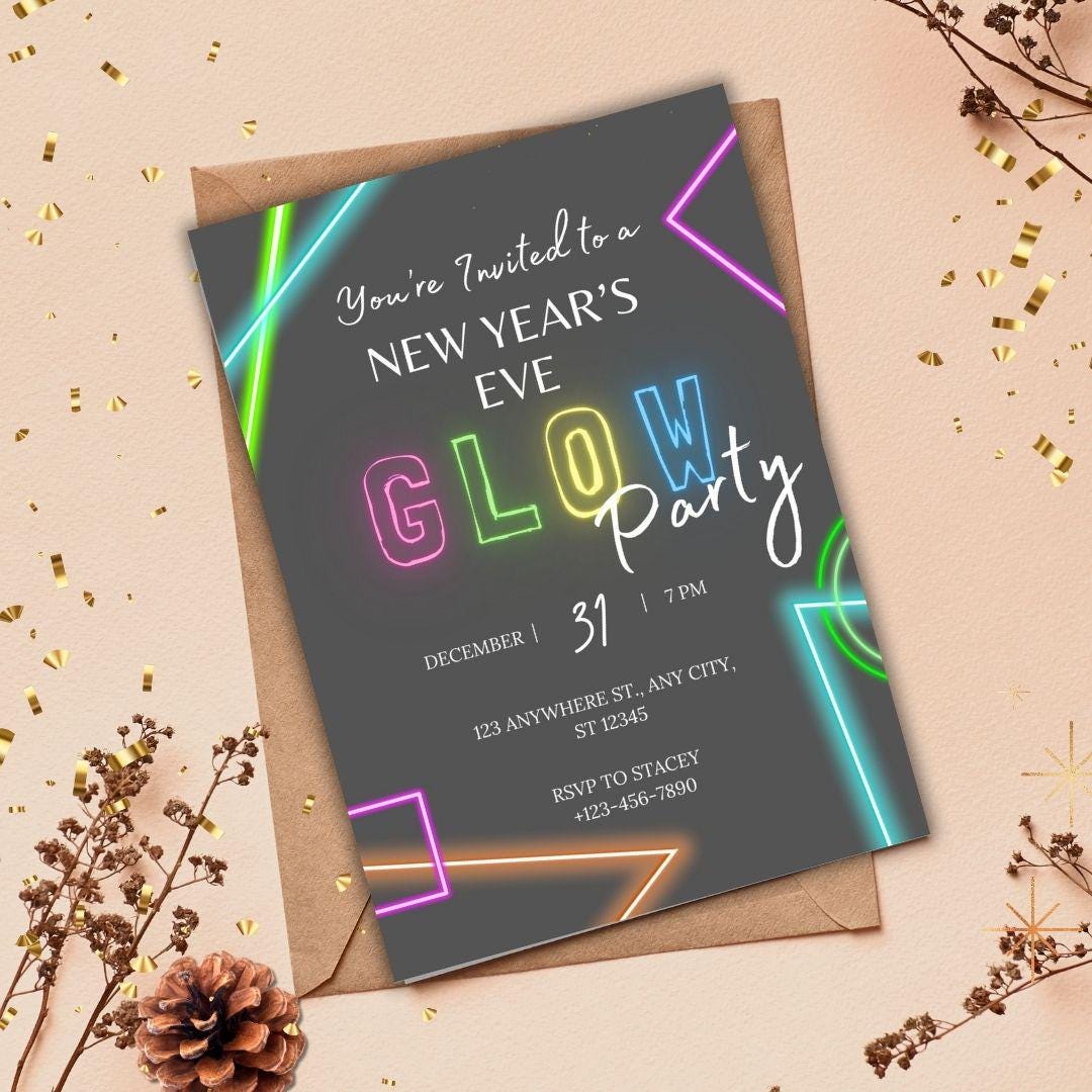 Printable New Years Eve Party Invitation | New Years Party Template | Editable New Years Eve Party Invitation | Printable Template | Canva