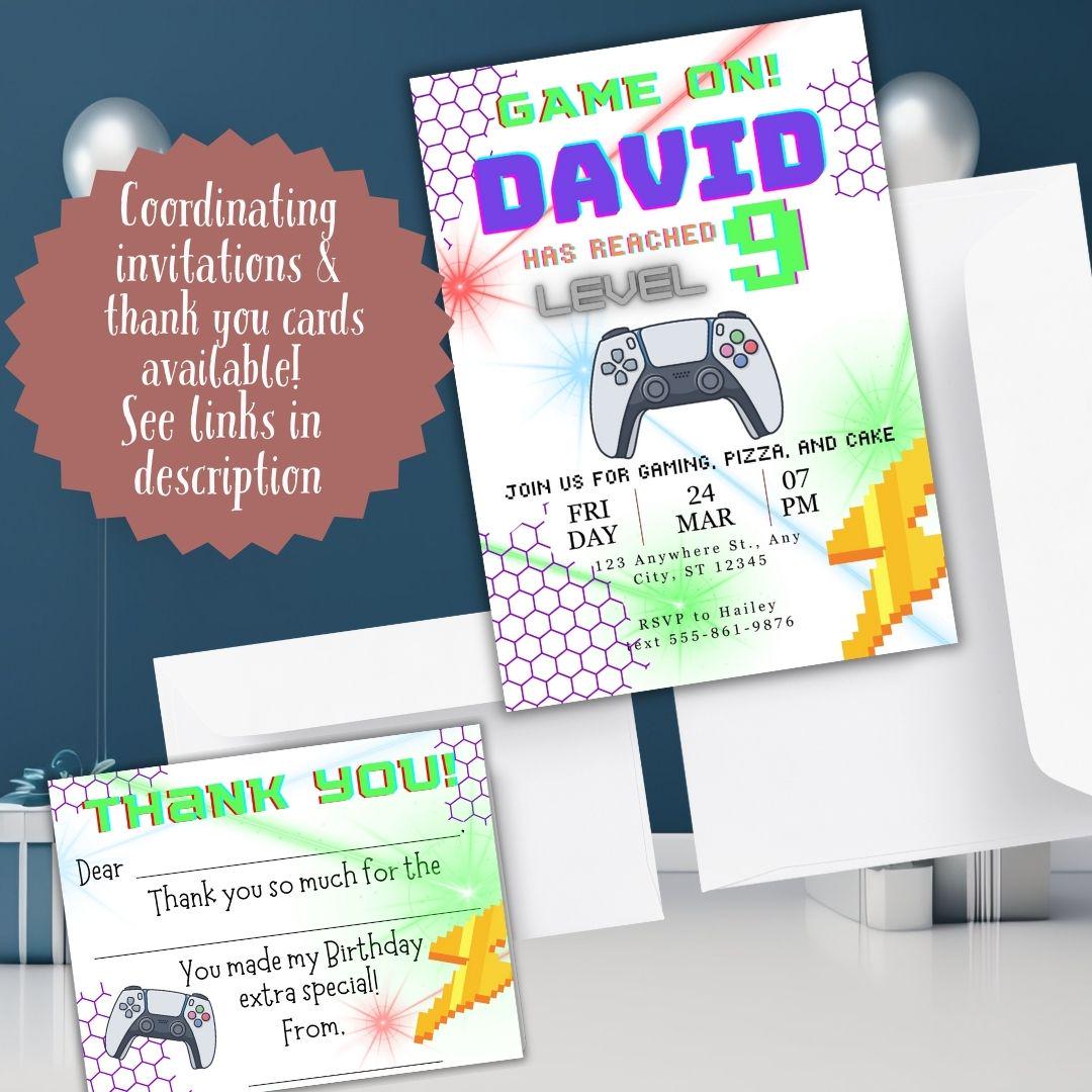 Printable Birthday Party Welcome Sign | Gamer Birthday | Birthday Poster Canva Template | Editable Kids Birthday Poster