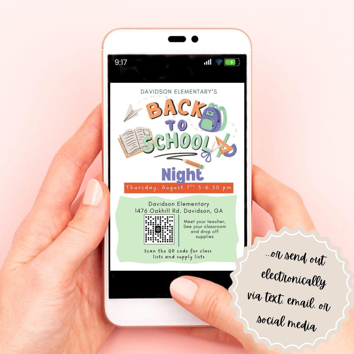 Printable Back to School Night Invitation | Back to School | Editable Parent Night Invitation | Meet the Teacher | Canva Template |