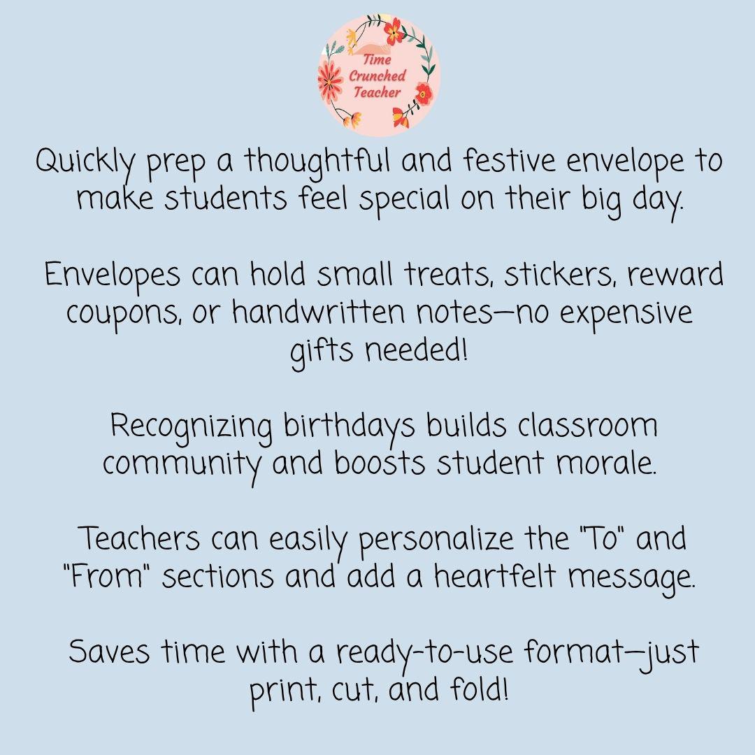 Printable Birthday Envelope | Printable Gift Card Holder | Printable Birthday Money Gift Envelope | Digital Download