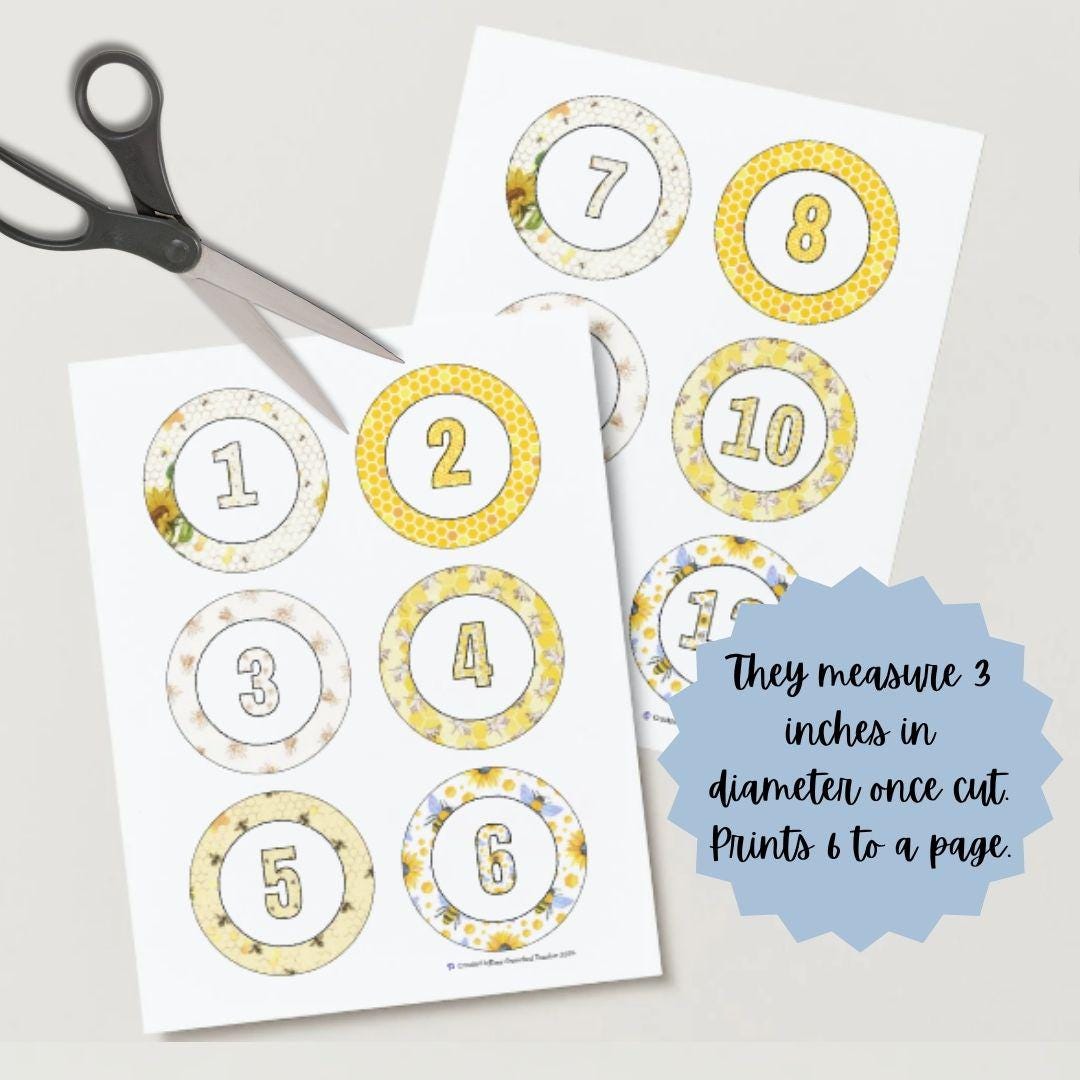 Bumble Bee Themed Calendar Numbers | Numbers 1-31 | Calendar Math | Bee Themed Classroom decor | Bee and Honey Themed Classroom