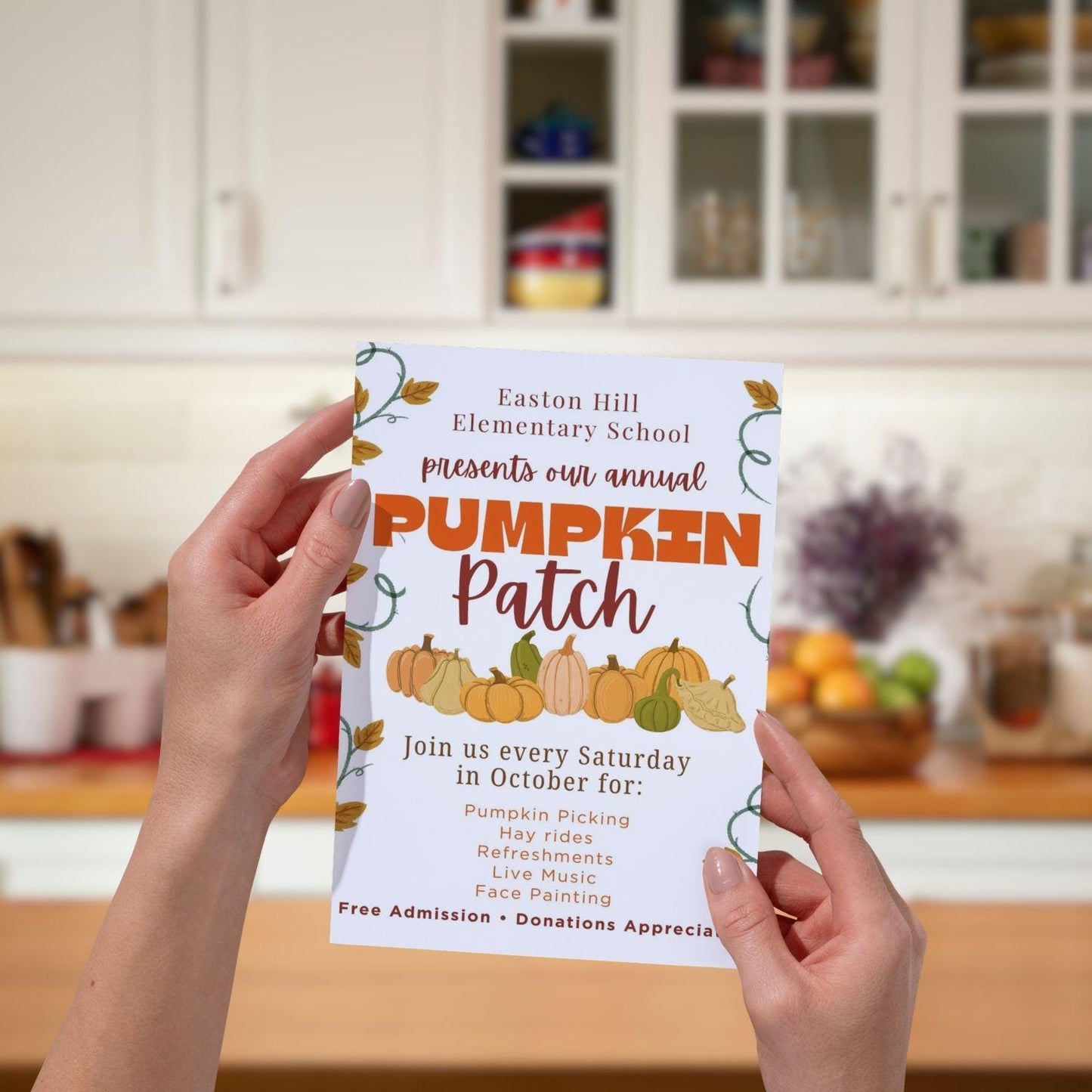 Pumpkin Patch Invitation Template | Editable Canva Flyer | Fall Festival, School or Church Fundraiser Printable Poster Download