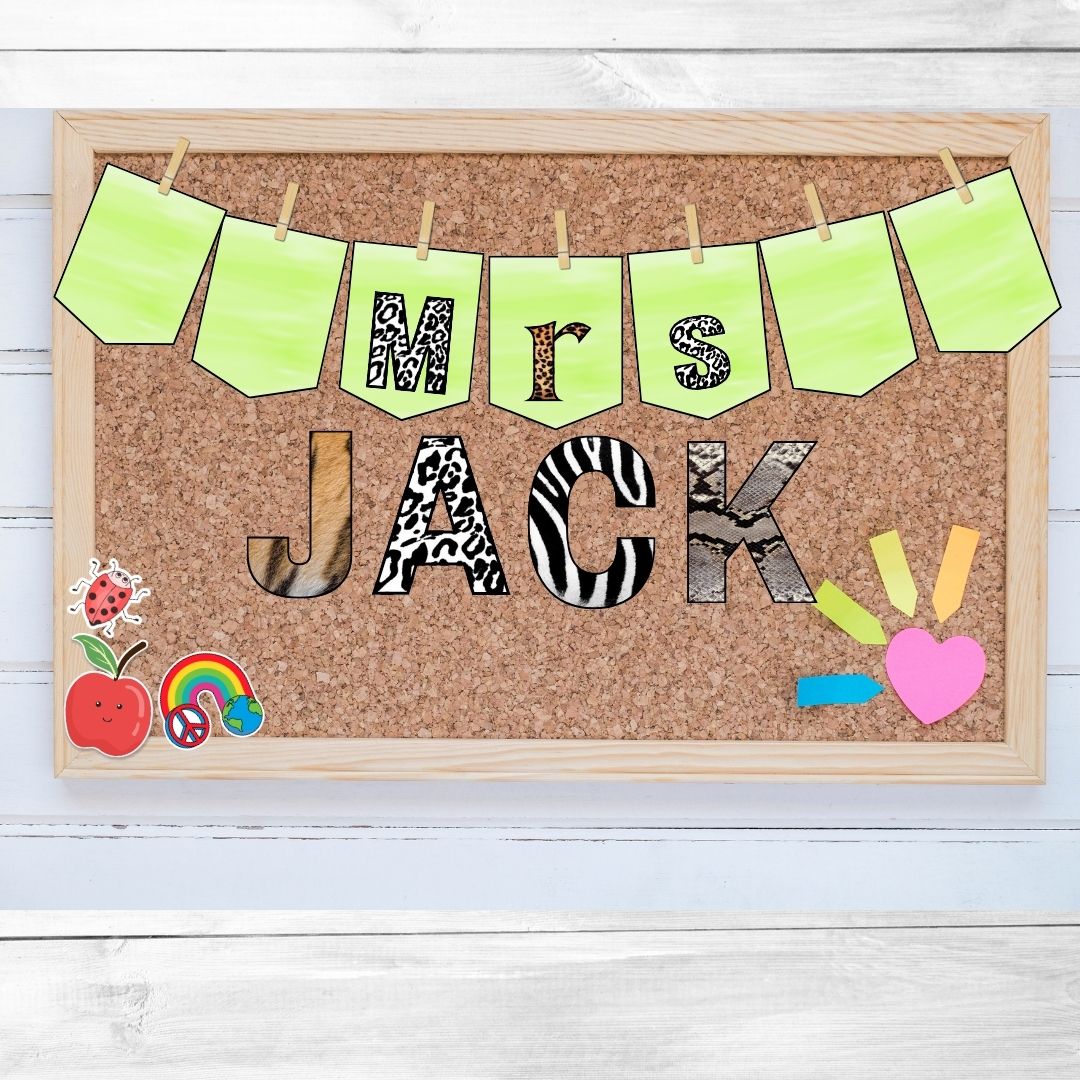 Printable Bulletin Board Lettering | Animal Print Bulletin Board Lettering and Numbers | Jungle Classroom Decorations | Printable Decor