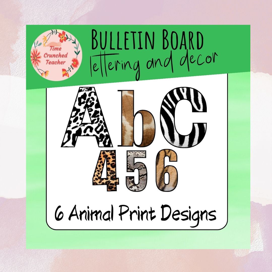 Printable Bulletin Board Lettering | Animal Print Bulletin Board Lettering and Numbers | Jungle Classroom Decorations | Printable Decor