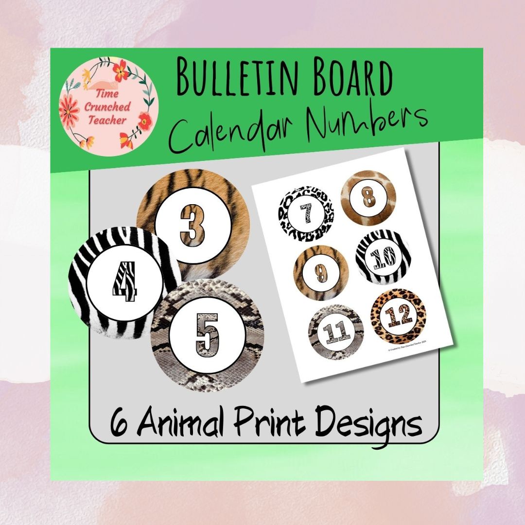 Animal Print Calendar Numbers | Numbers 1-31 | Just Print and Go!