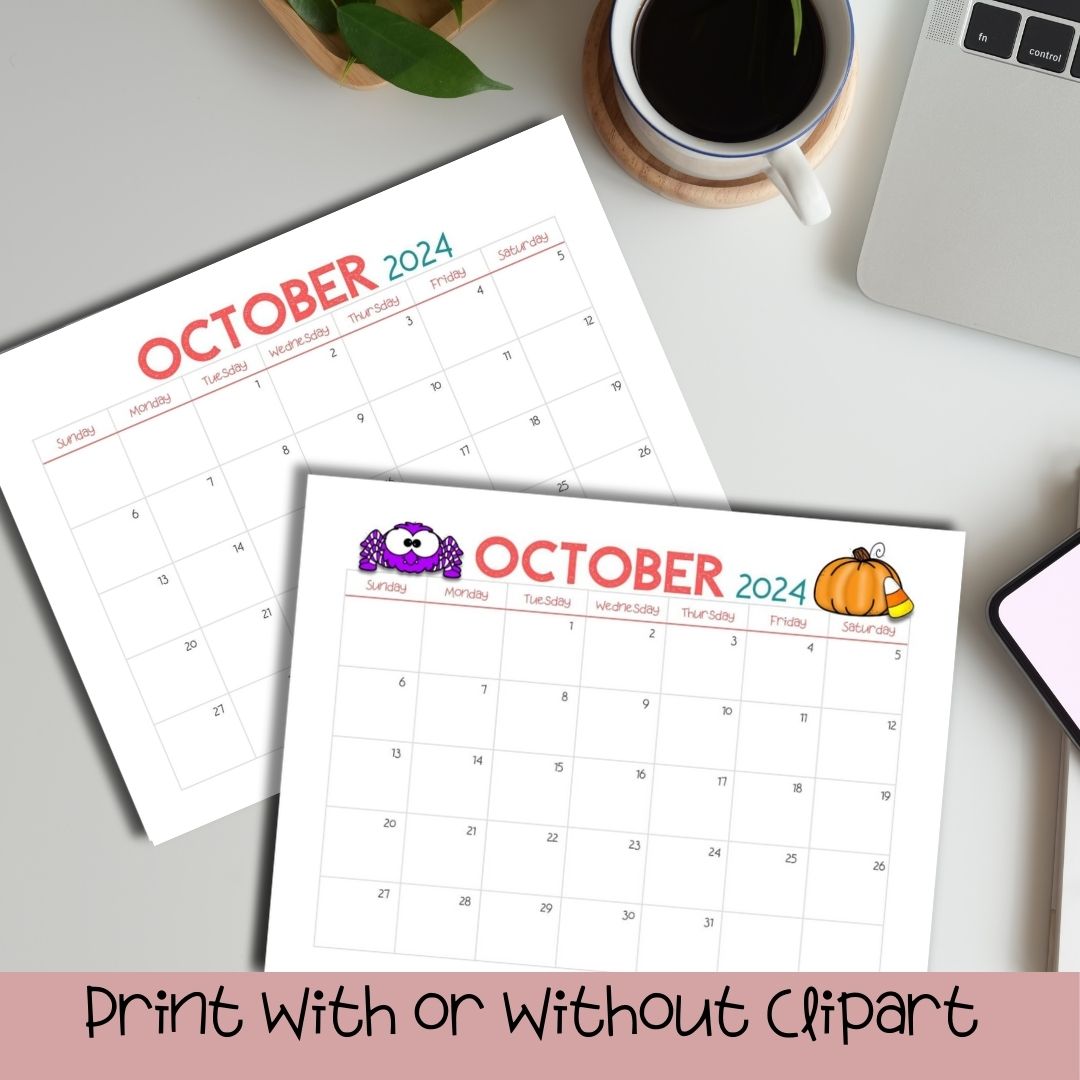 Printable October 2024 Calendar | October 2024 Calendar | Customizable Calendar Template | Editable October Calendar