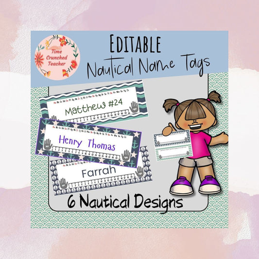 Editable Nautical Name Tags! Type, Print, and Go | Printable Name tag