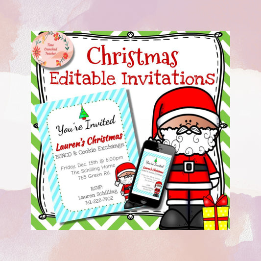 Printable Invitations | Christmas Party Invitations | Editable Christmas Party Invitations | Christmas Party| Digital Invitation