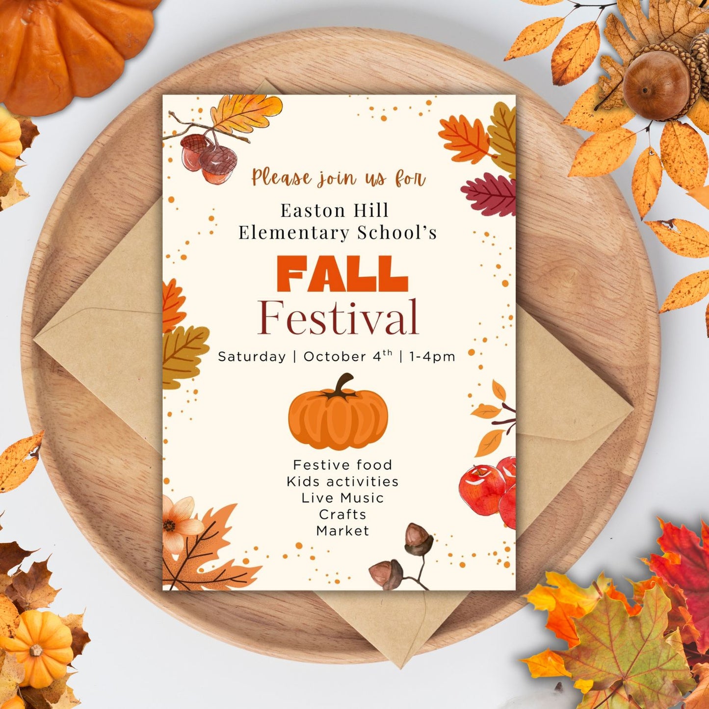 Printable Fall Festival Invitation | School Fall Festival | Editable Fall Invitation | Printable Invitation | Canva Template | Fall Poster
