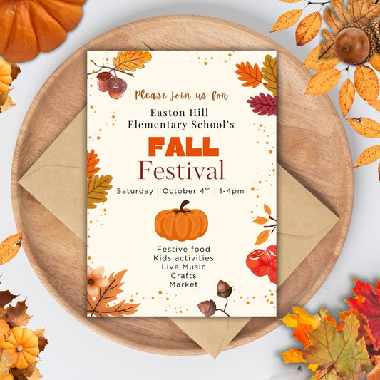 Printable Fall Festival Invitation | School Fall Festival | Editable Fall Invitation | Printable Invitation | Canva Template | Fall Poster