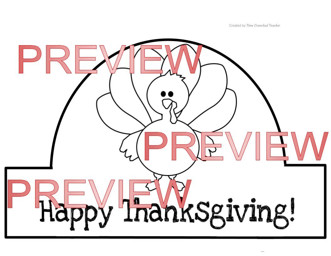 Printable Thanksgiving Headbands: 3 Versions to Choose From! No Prep- Print & Go!