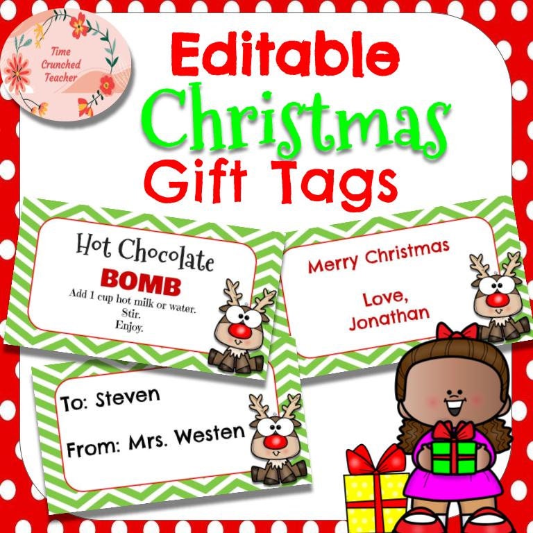 Editable Christmas and Holiday Gift Tags and Labels Printable