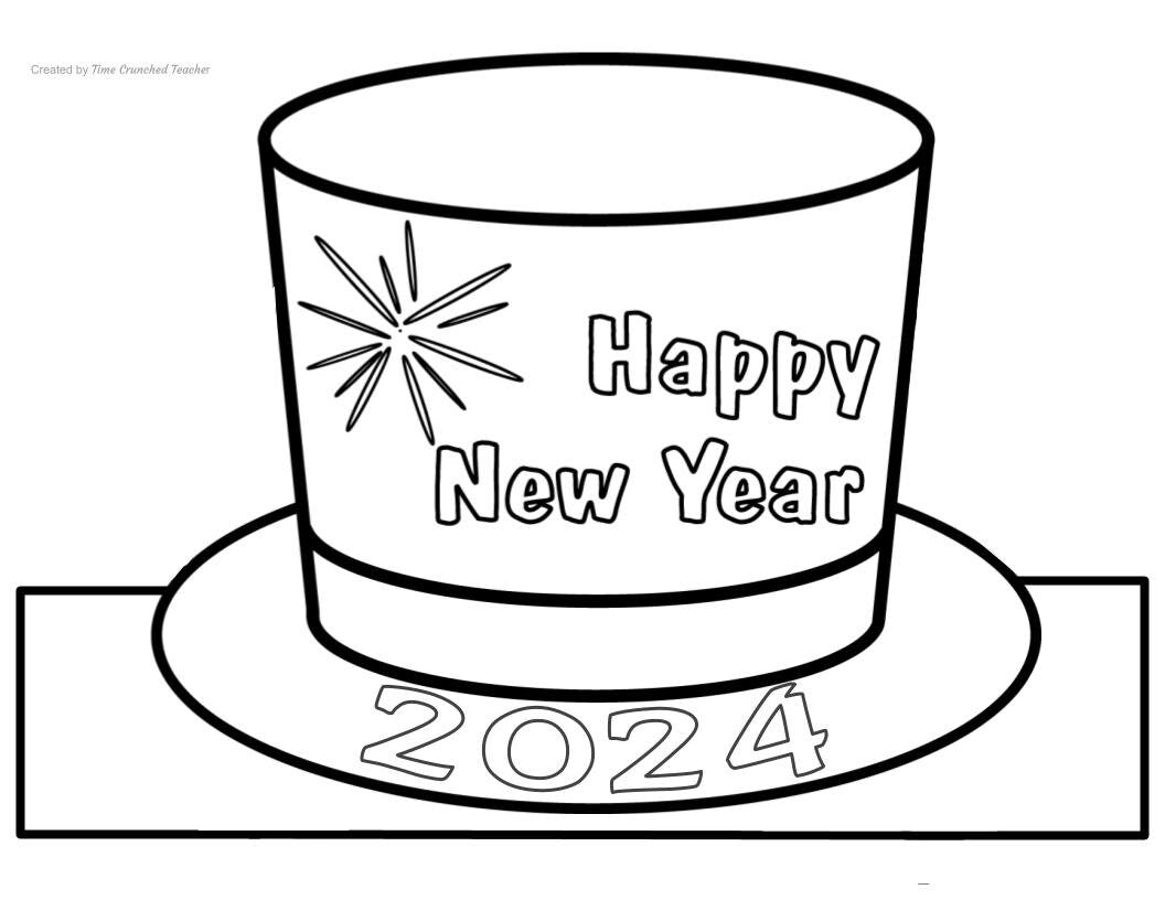 Printable Happy New Year 2024 headbands: 3 Versions to Choose From! No Prep- Print & Go!