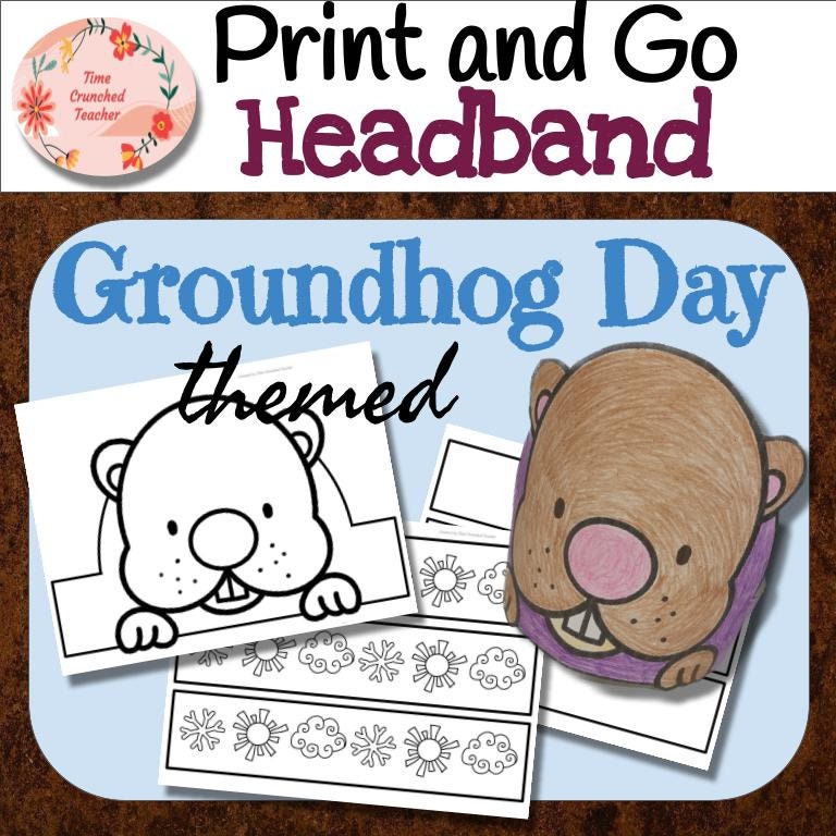 Printable Groundhog Day headband | Groundhog Day Craft | No Prep Student Crafts