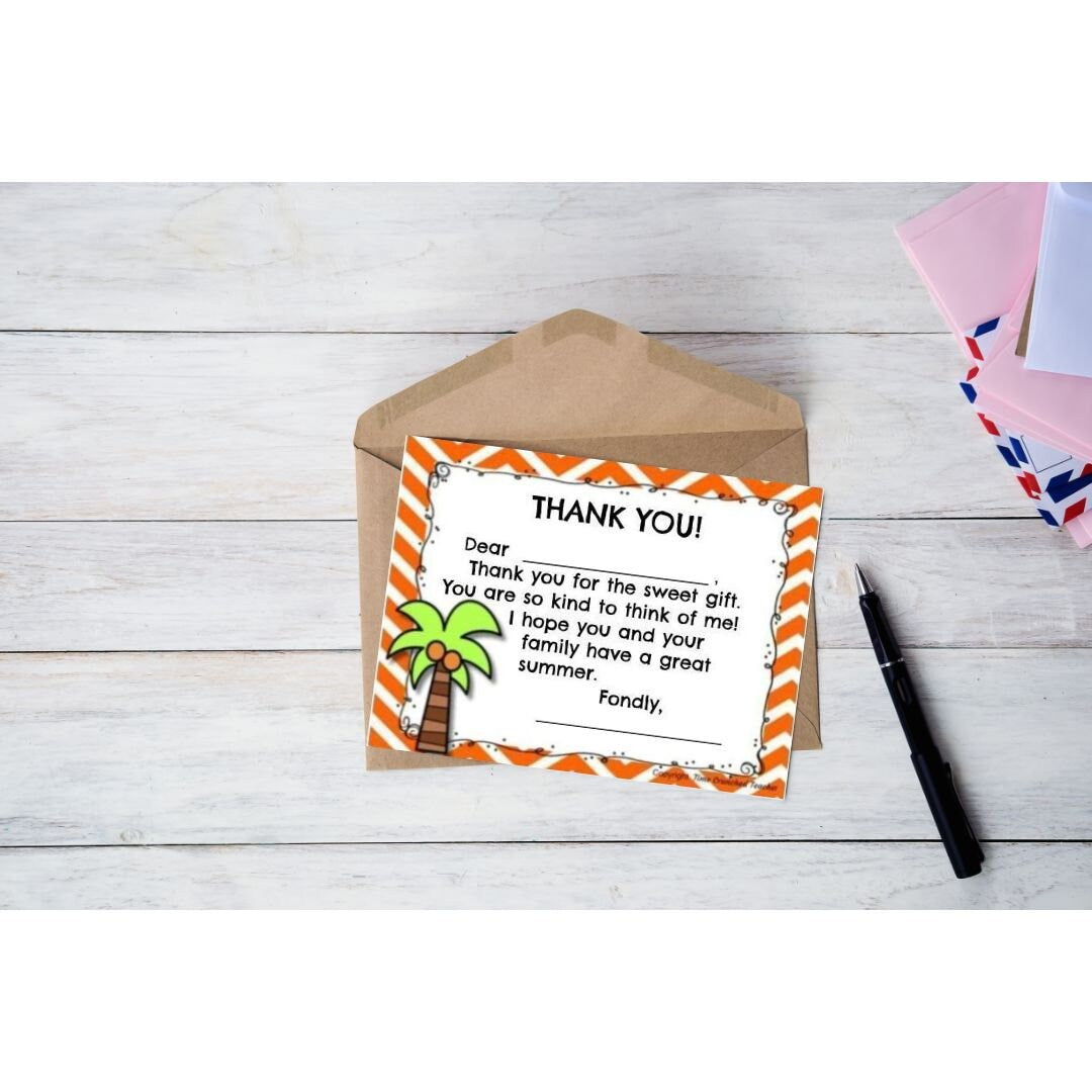 Printable Thank You Cards | End of the Year Teacher Thank You Cards | Personalized Thank You Cards