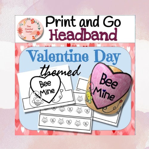 Printable Valentine Day headband | Valentine Craft | Valentines for Kids | No Prep Student Craft