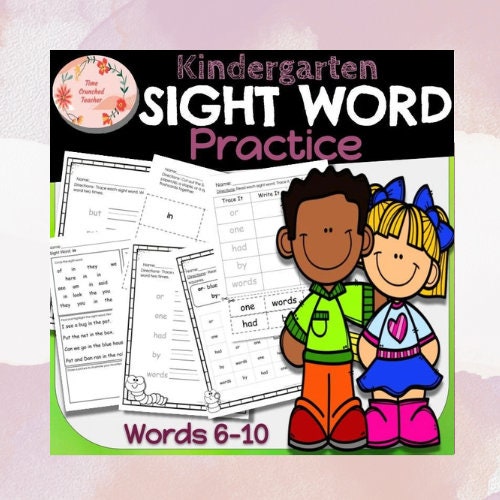 Kindergarten Sight Words | Fry's Sight Words 6-10 | Printable Sight Word Practice