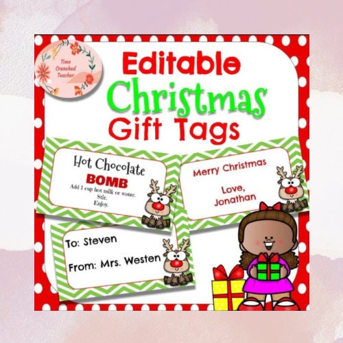 Editable Christmas and Holiday Gift Tags and Labels Printable