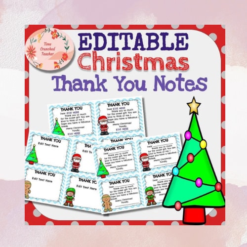 Printable Thank You Cards | Printable Christmas Thank You Cards | Teacher Thank You Cards | Personalized Thank You Cards