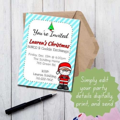 Printable Invitations | Christmas Party Invitations | Editable Christmas Party Invitations | Christmas Party| Digital Invitation