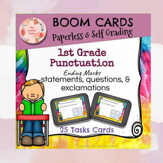 1st Grade | Statements, Questions, Exclamations | Boom Cards | Self Grading | Digital Task Cards | Paperless