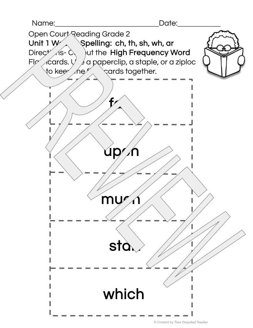 Open Court Reading | 2nd Grade Open Court Reading | Open Court Reading 2nd Grade Spelling | Open Court Reading Unit 1 Week 1 Spelling