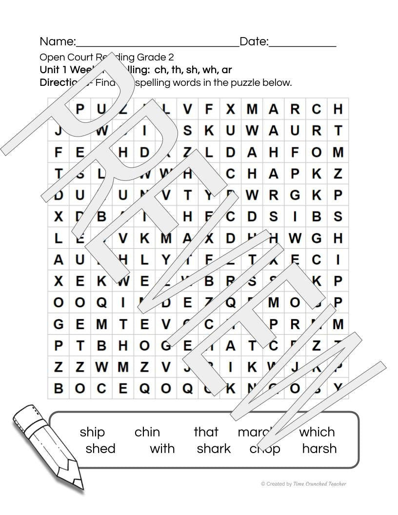 Open Court Reading | 2nd Grade Open Court Reading | Open Court Reading 2nd Grade Spelling | Open Court Reading Unit 1 Week 1 Spelling