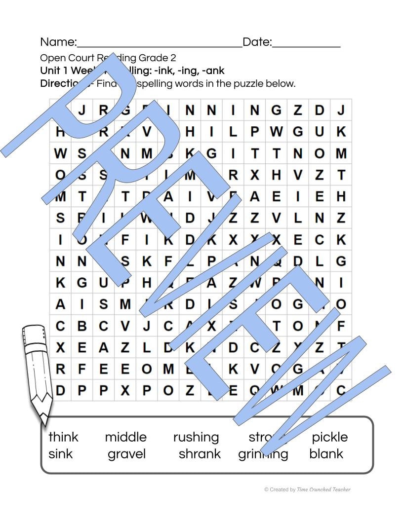 Open Court Reading | 2nd Grade Open Court Reading | Open Court Reading 2nd Grade Spelling | Open Court Reading Unit 1 Week 3 Spelling