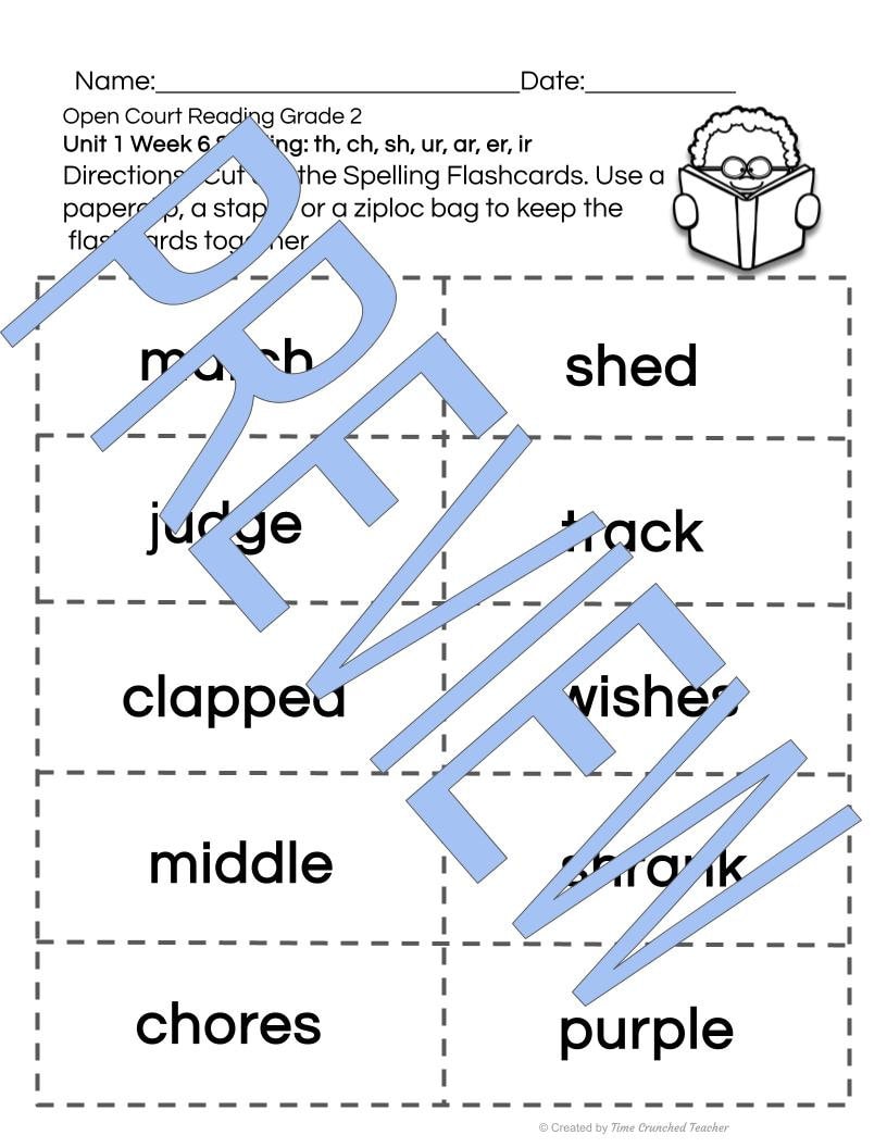 Open Court Reading | 2nd Grade Open Court Reading | Open Court Reading 2nd Grade Spelling | Open Court Reading Unit 1 Week 6 Spelling