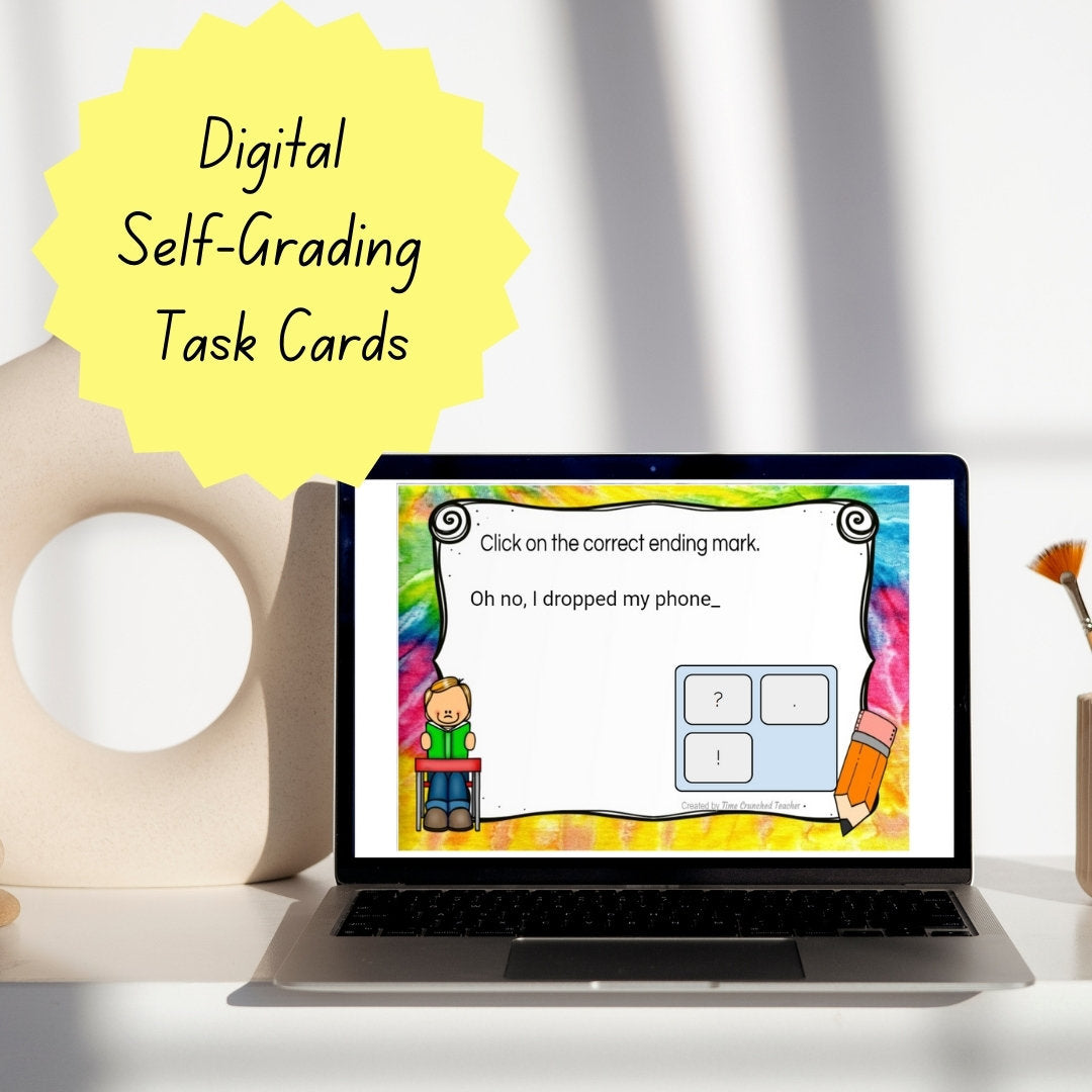 1st Grade | Statements, Questions, Exclamations | Boom Cards | Self Grading | Digital Task Cards | Paperless