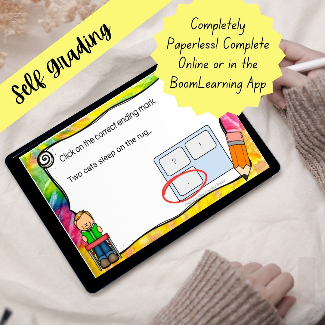 1st Grade | Statements, Questions, Exclamations | Boom Cards | Self Grading | Digital Task Cards | Paperless