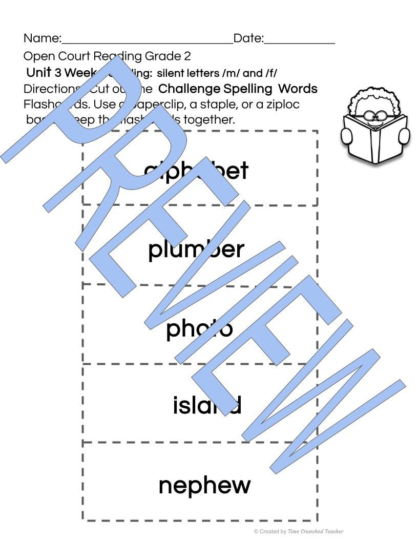 Open Court Reading | 2nd Grade Open Court Reading | Open Court Reading 2nd Grade Spelling | Open Court Reading Unit 3 Week 3 Spelling