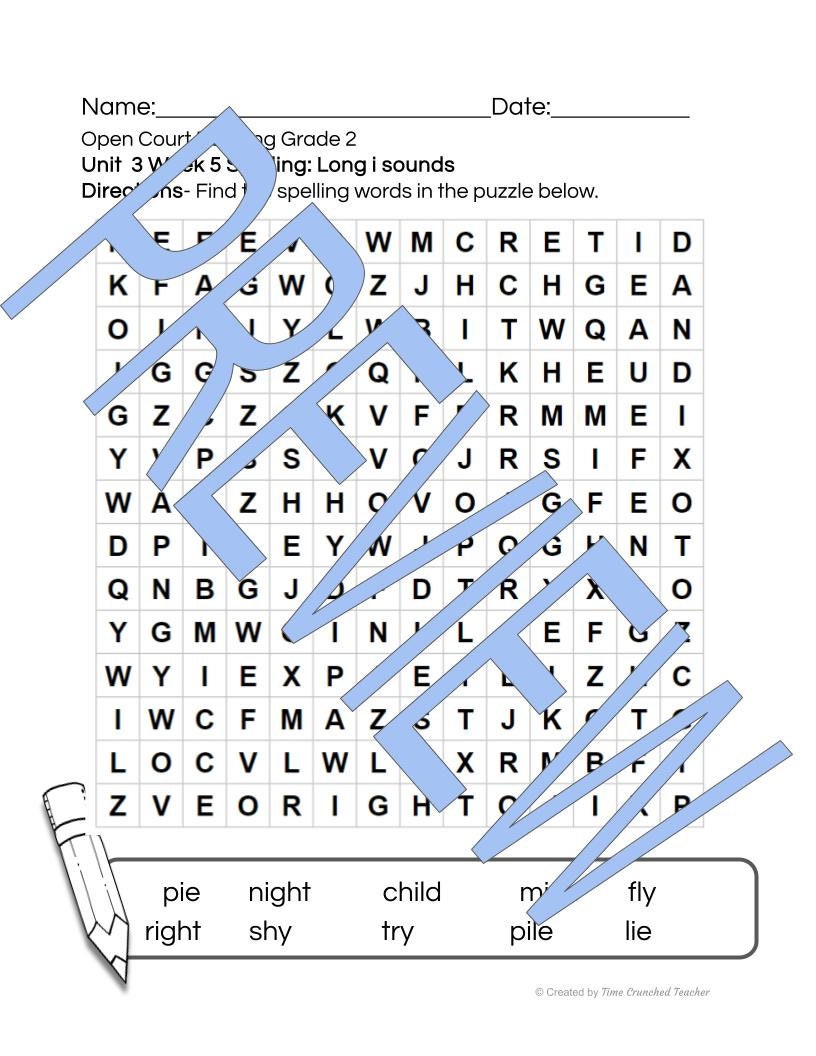 Open Court Reading | 2nd Grade Open Court Reading | Open Court Reading 2nd Grade Spelling | Open Court Reading Unit 3 Week 5 Spelling