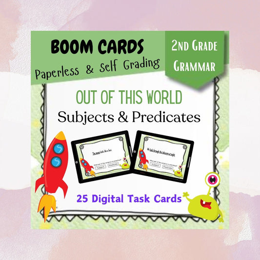 2nd Grade My View Literacy Unit 1 Week 2 Grammar | Self Grading Task Cards | Digital Task Cards | Paperless | Boom Learning Task Cards