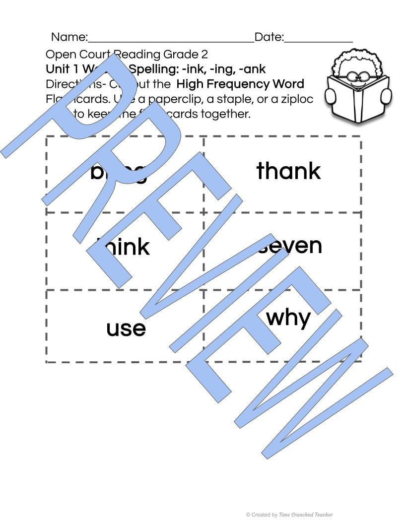 Open Court Reading | 2nd Grade Open Court Reading | Open Court Reading 2nd Grade Spelling | Open Court Reading Unit 1 Week 3 Spelling