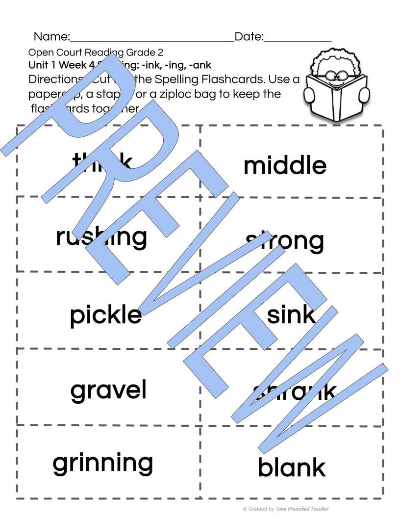 Open Court Reading | 2nd Grade Open Court Reading | Open Court Reading 2nd Grade Spelling | Open Court Reading Unit 1 Week 3 Spelling