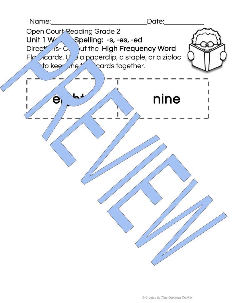 Open Court Reading | 2nd Grade Open Court Reading | Open Court Reading 2nd Grade Spelling | Open Court Reading Unit 1 Week 3 Spelling