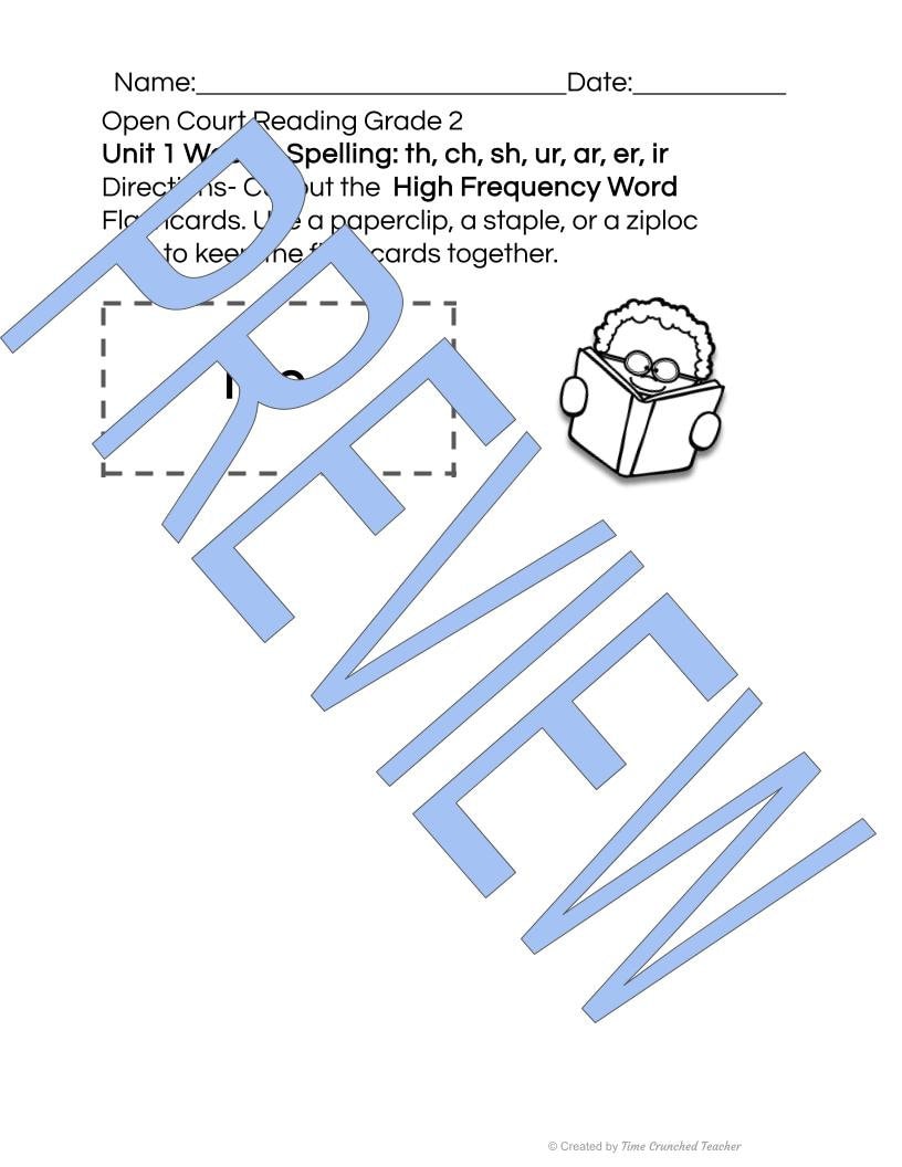 Open Court Reading | 2nd Grade Open Court Reading | Open Court Reading 2nd Grade Spelling | Open Court Reading Unit 1 Week 6 Spelling