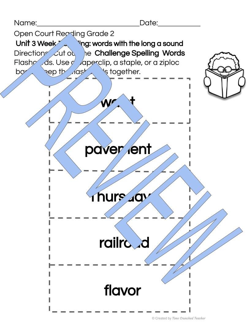 Open Court Reading | 2nd Grade Open Court Reading | Open Court Reading 2nd Grade Spelling | Open Court Reading Unit 3 Week 1 Spelling