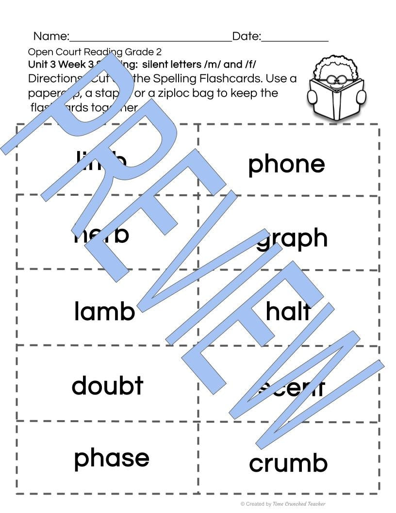 Open Court Reading | 2nd Grade Open Court Reading | Open Court Reading 2nd Grade Spelling | Open Court Reading Unit 3 Week 3 Spelling