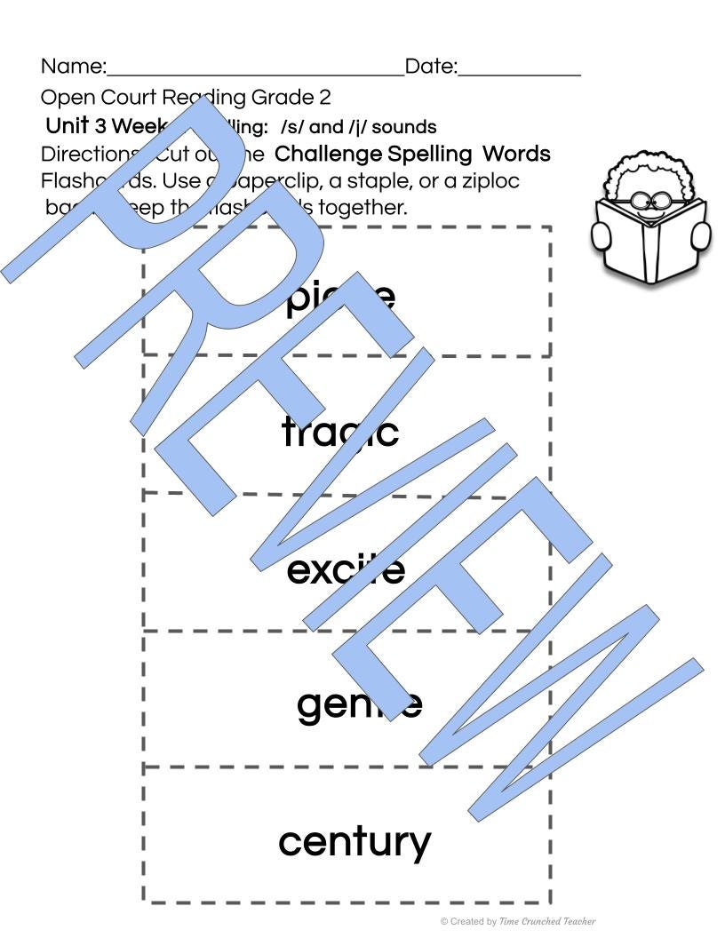 Open Court Reading | 2nd Grade Open Court Reading | Open Court Reading 2nd Grade Spelling | Open Court Reading Unit 3 Week 4 Spelling