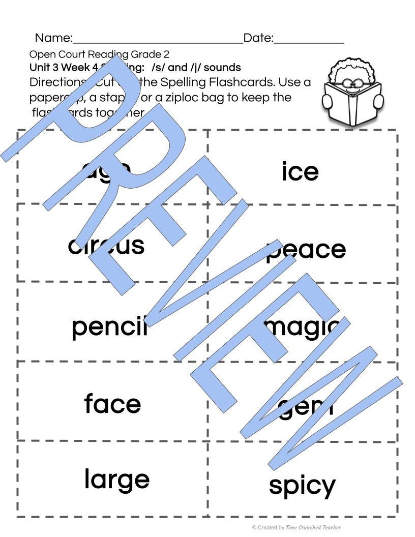 Open Court Reading | 2nd Grade Open Court Reading | Open Court Reading 2nd Grade Spelling | Open Court Reading Unit 3 Week 4 Spelling