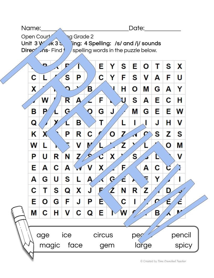 Open Court Reading | 2nd Grade Open Court Reading | Open Court Reading 2nd Grade Spelling | Open Court Reading Unit 3 Week 4 Spelling