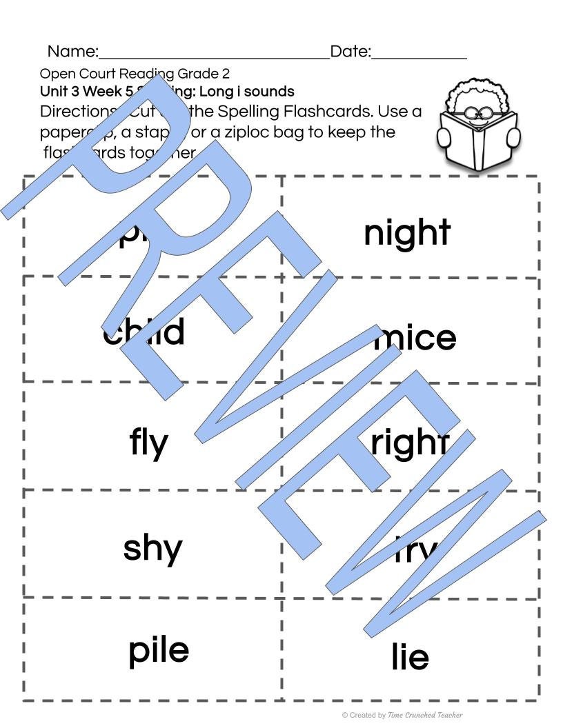 Open Court Reading | 2nd Grade Open Court Reading | Open Court Reading 2nd Grade Spelling | Open Court Reading Unit 3 Week 5 Spelling